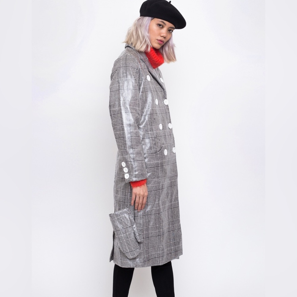 House of Sunny Gray Trench Rain coat with mittens